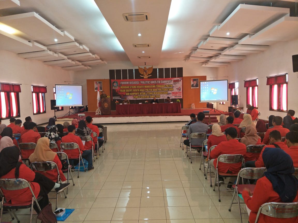 Forum Diskusi Politik melalui Politic Goes To Campus dengan tema “Merubah Stigma Negatif Mahasiswa T